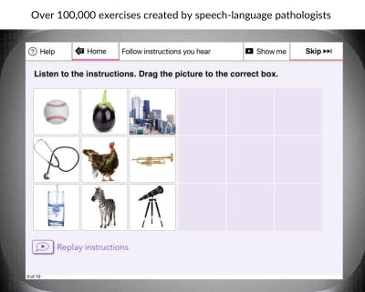 speech therapy App Follow instructions screen